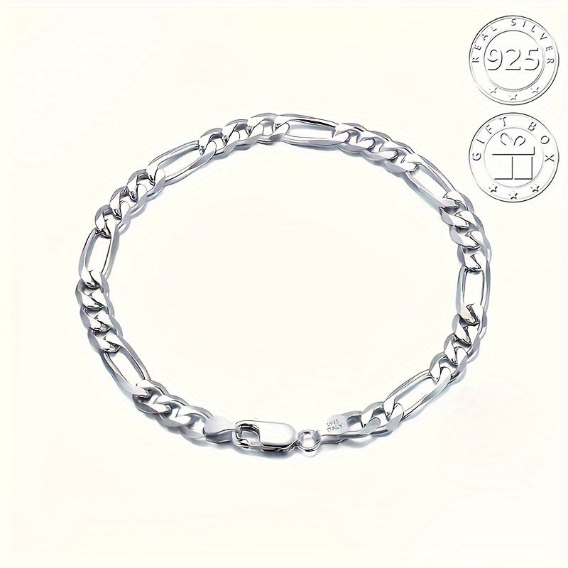 S925 Pure Silver Bracelet Fegaro Bracelet Hip-hop Men's Bracelet