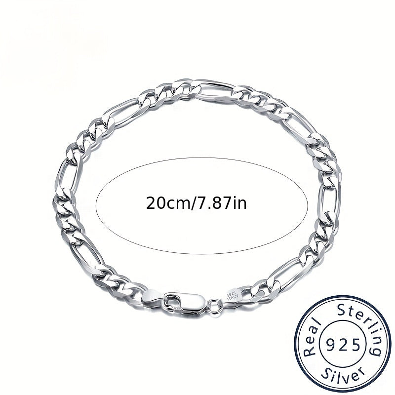 S925 Pure Silver Bracelet Fegaro Bracelet Hip-hop Men's Bracelet