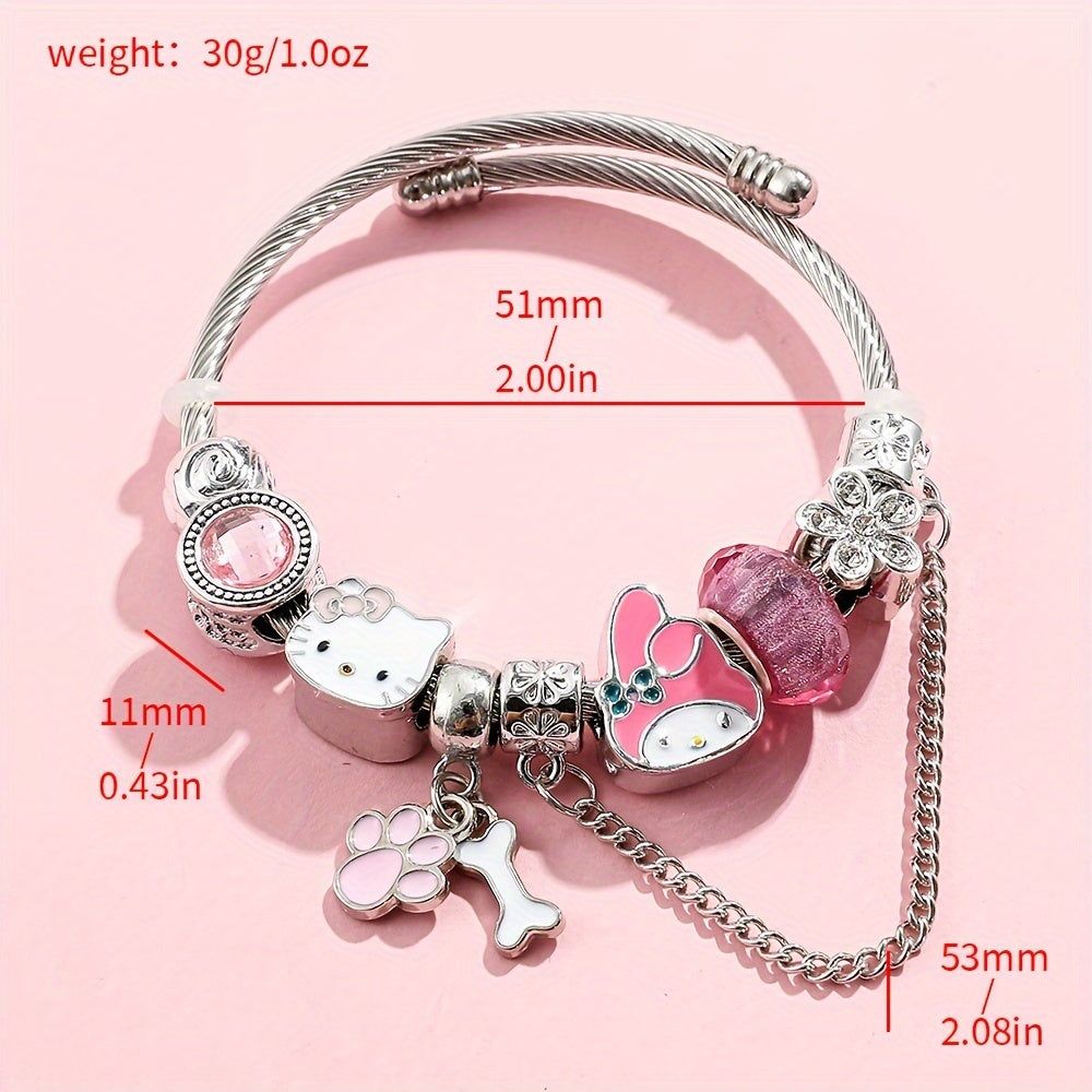 Lindo de dibujos animados Kt gato pulsera mujer Y2K Milenio caliente chica Hello Kitty pulsera