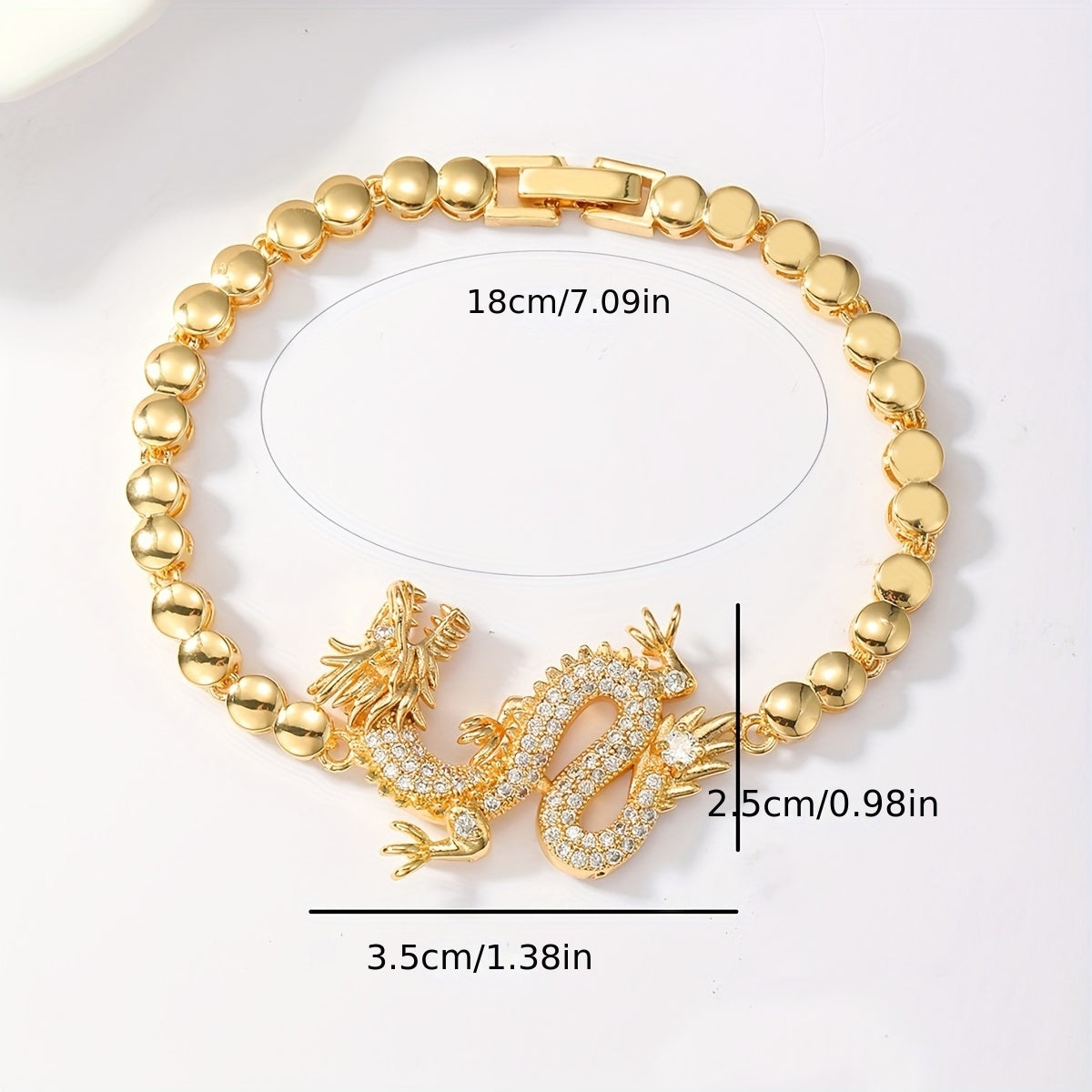 Chinese Style Dragon Beaded Bracelet Plated Copper Beaded Hand Jewelry Decoration Happy New Year Gift