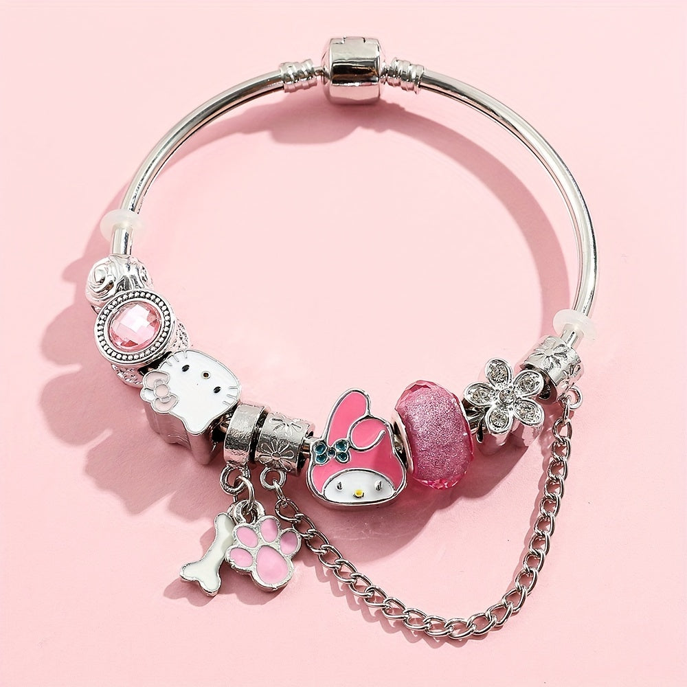 Lindo de dibujos animados Kt gato pulsera mujer Y2K Milenio caliente chica Hello Kitty pulsera