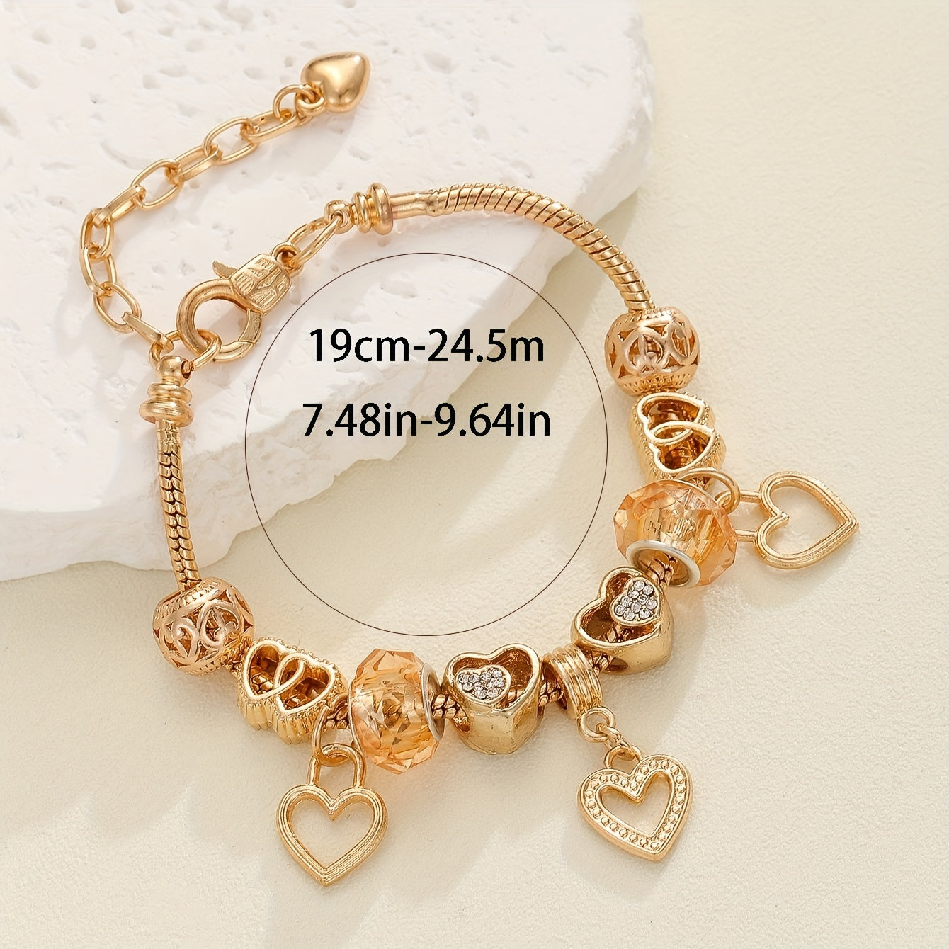 1pc Heart Shape Charm Bracelet - Boho Elegant Style for Women - Perfect for Daily Dating