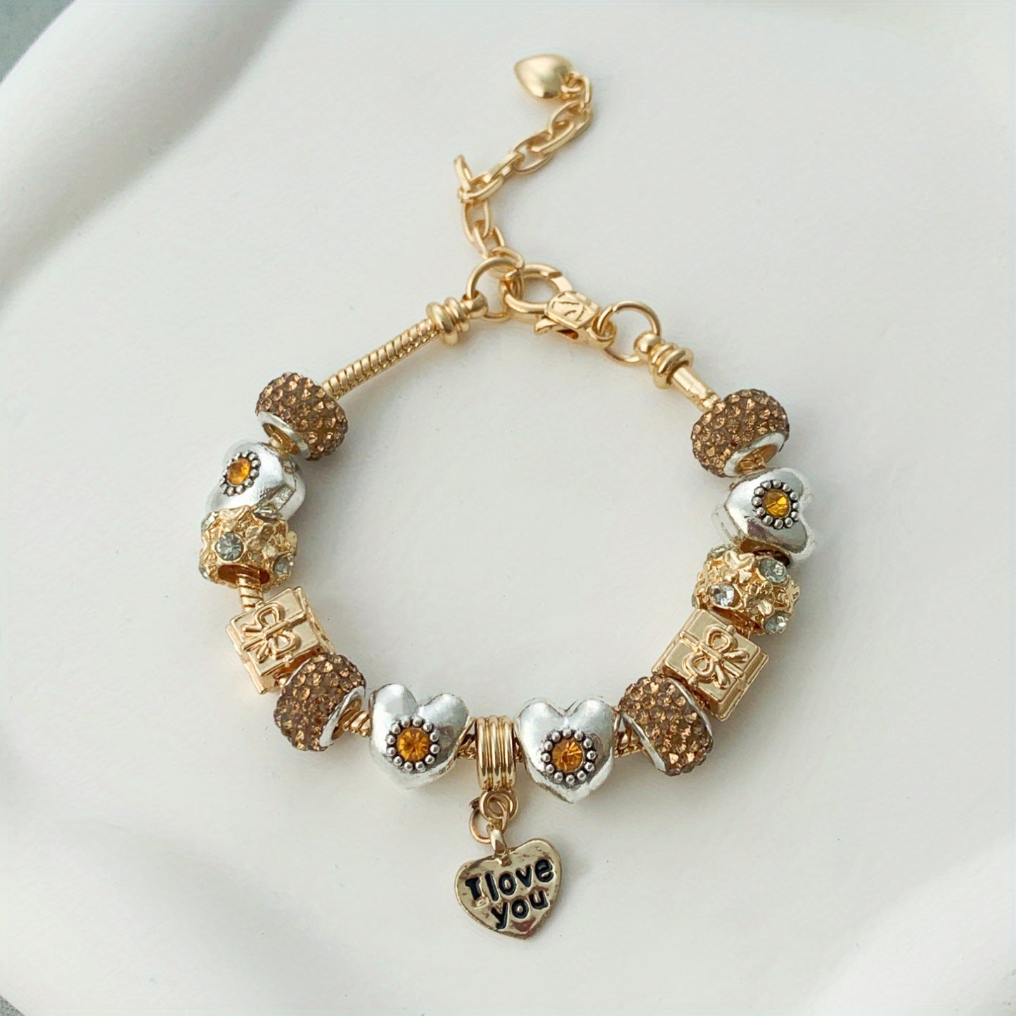 Sparkling Rhinestone Charm Bracelet con colgante de estrella-Regalo perfecto para mujeres y niñas