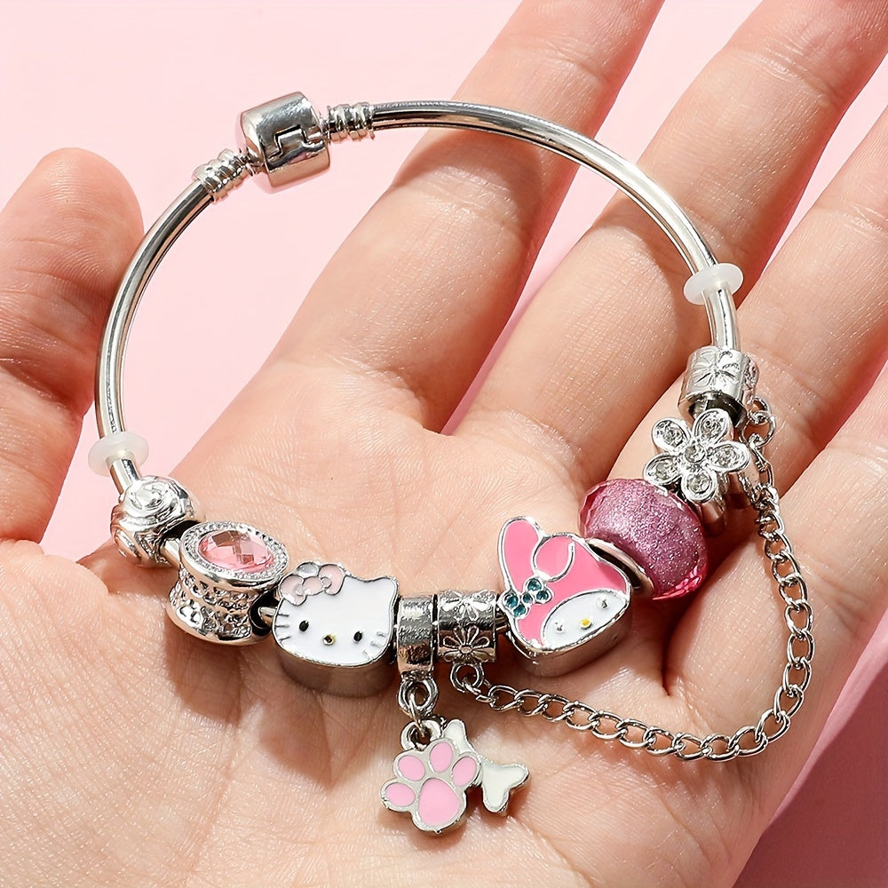 Lindo de dibujos animados Kt gato pulsera mujer Y2K Milenio caliente chica Hello Kitty pulsera