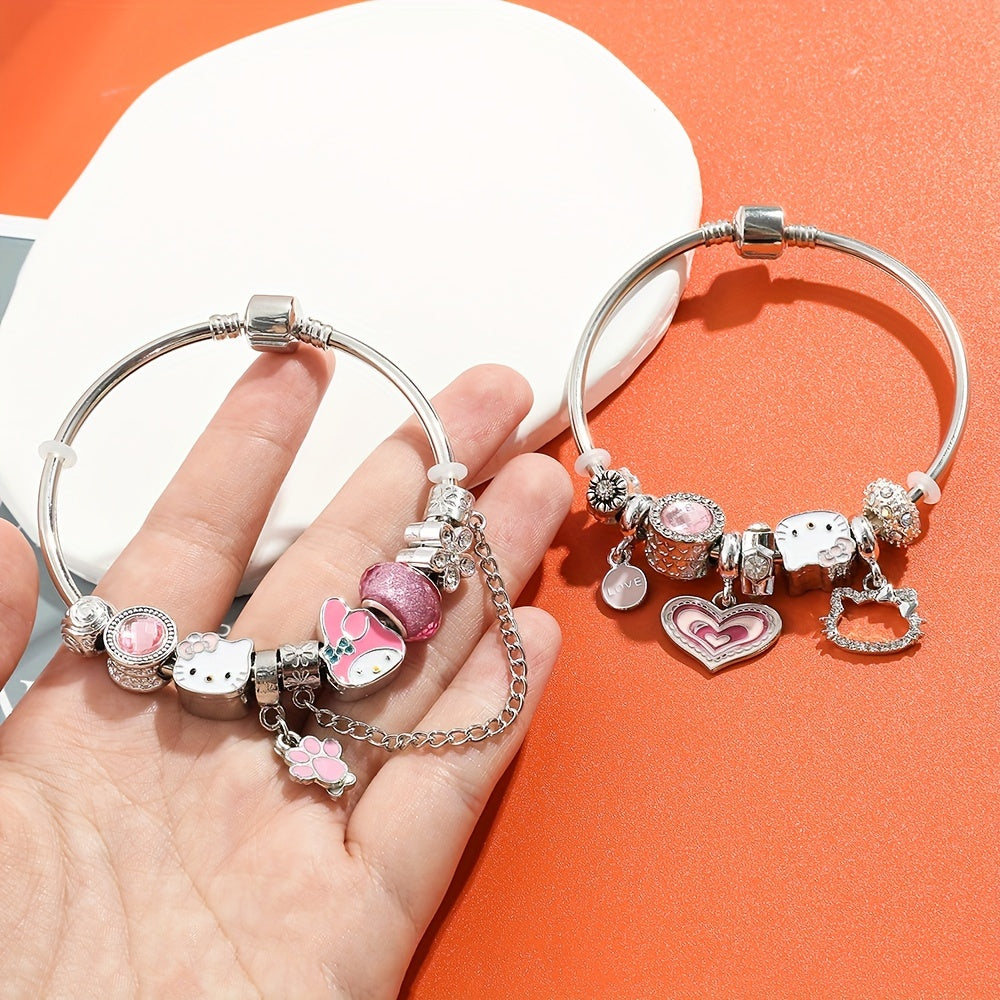 Lindo de dibujos animados Kt gato pulsera mujer Y2K Milenio caliente chica Hello Kitty pulsera