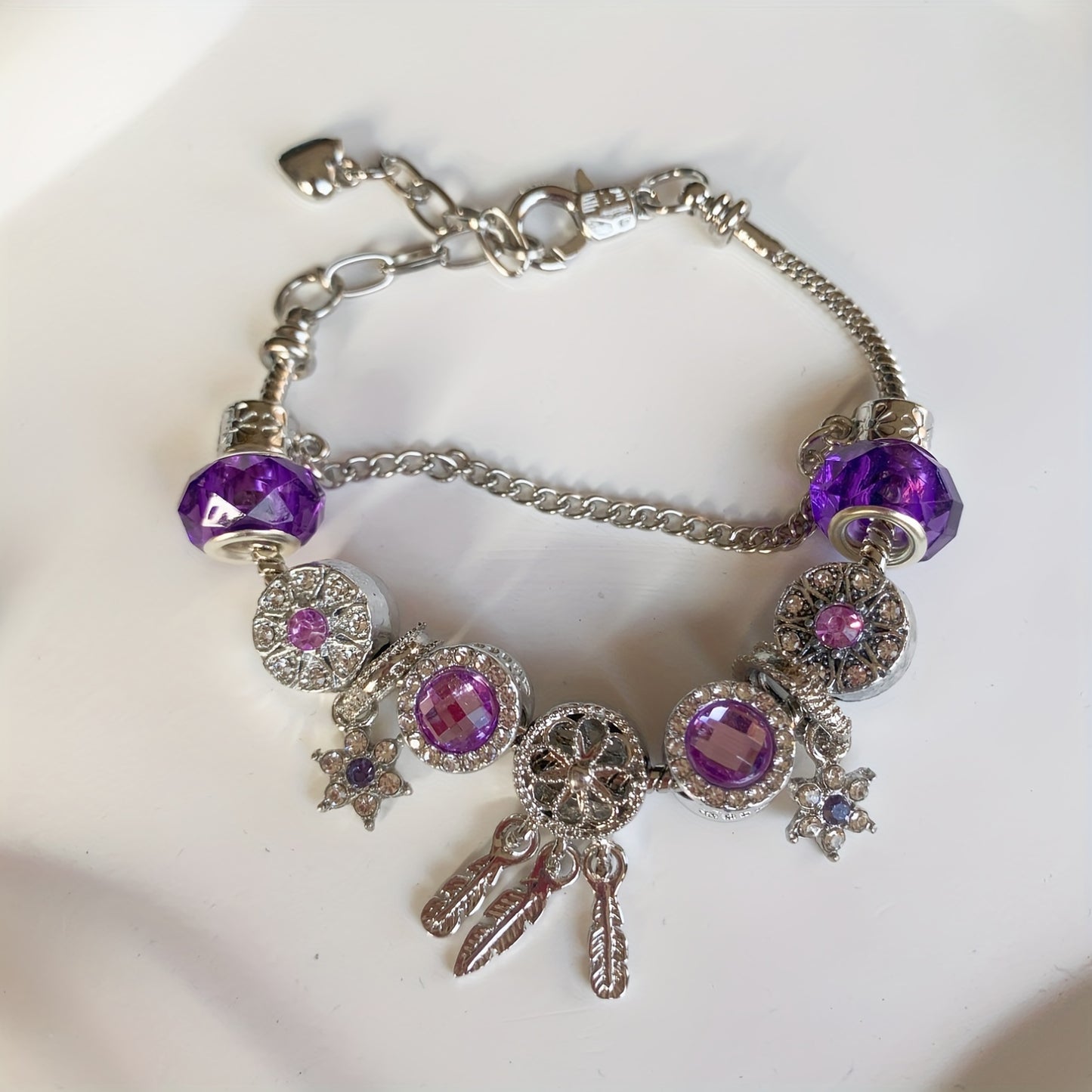 Sparkling Rhinestone Charm Bracelet con colgante de estrella-Regalo perfecto para mujeres y niñas