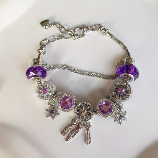 Sparkling Rhinestone Charm Bracelet with Star Pendant - Perfect Gift for Women and Girls