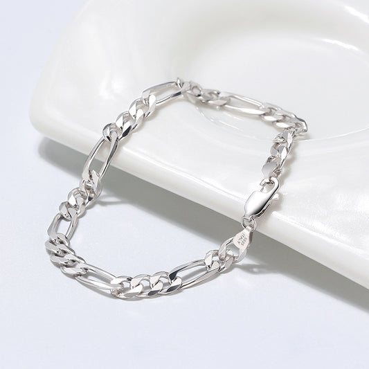 S925 Pure Silver Bracelet Fegaro Bracelet Hip-hop Men's Bracelet