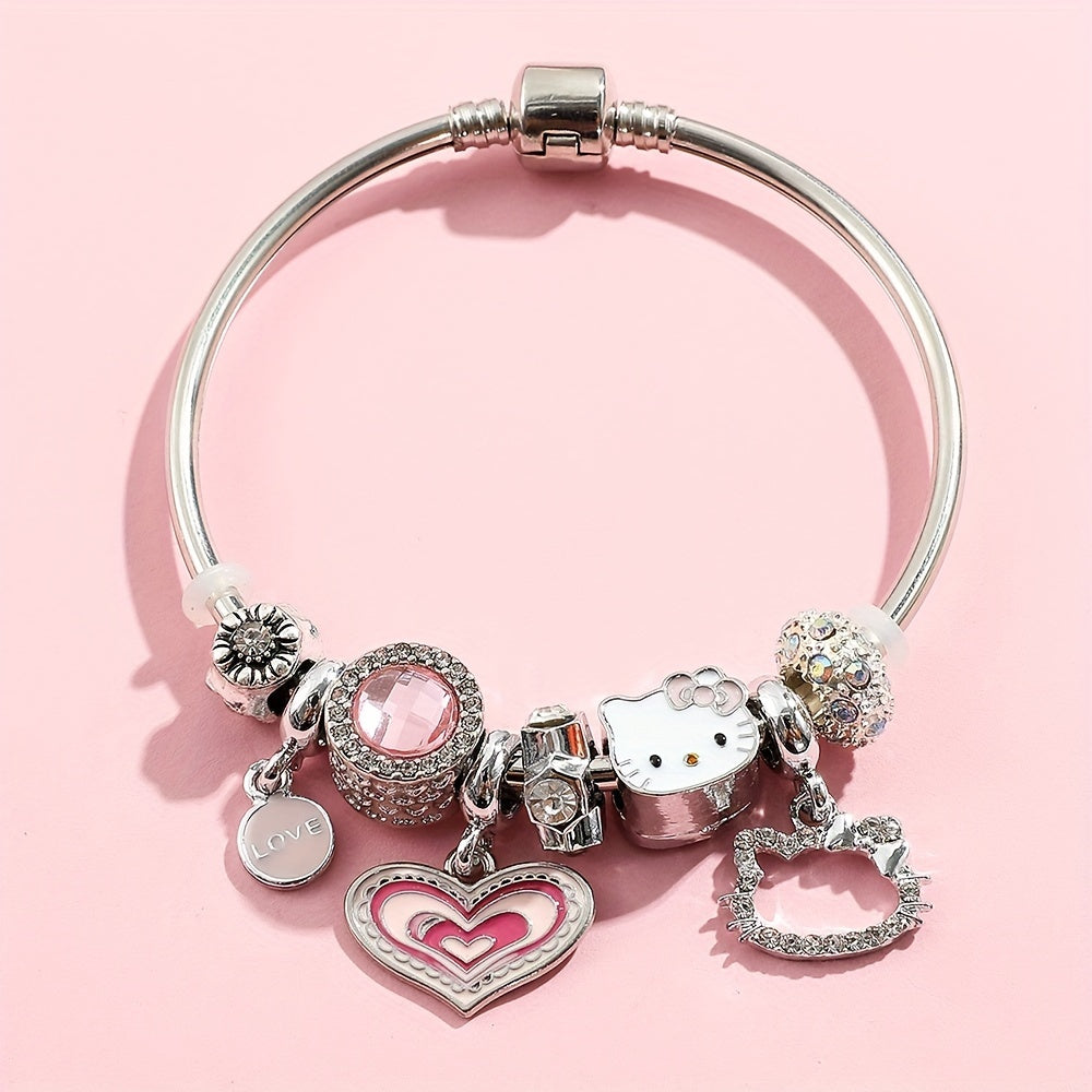 Lindo de dibujos animados Kt gato pulsera mujer Y2K Milenio caliente chica Hello Kitty pulsera