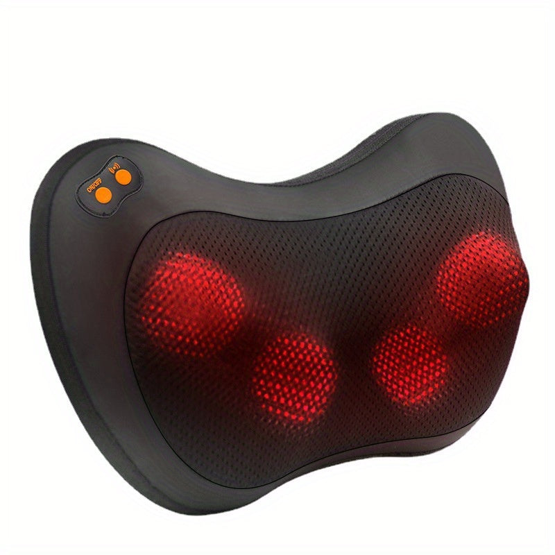 1pc chauffage cou masseur pour le dos et le cou avec des tissus profonds pétrissage, électrique dos Massage oreiller pour soulager les douleurs musculaires, utiliser à la maison voiture bureau