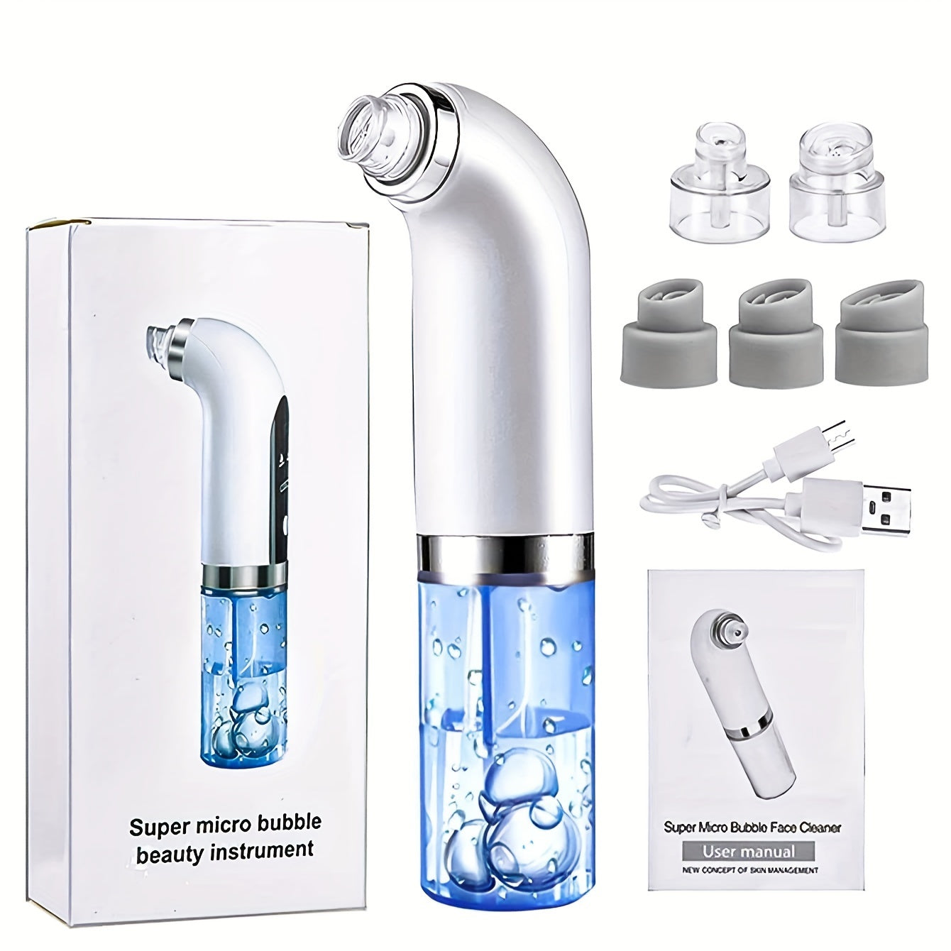 6 Tête Nettoyeur De Pores Extracteur D'aspiration Électrique Blackhead Vacuum Remover Portable Usage Personnel Électrique Acné Pore Cleaner Blackhead Remover Vacuum