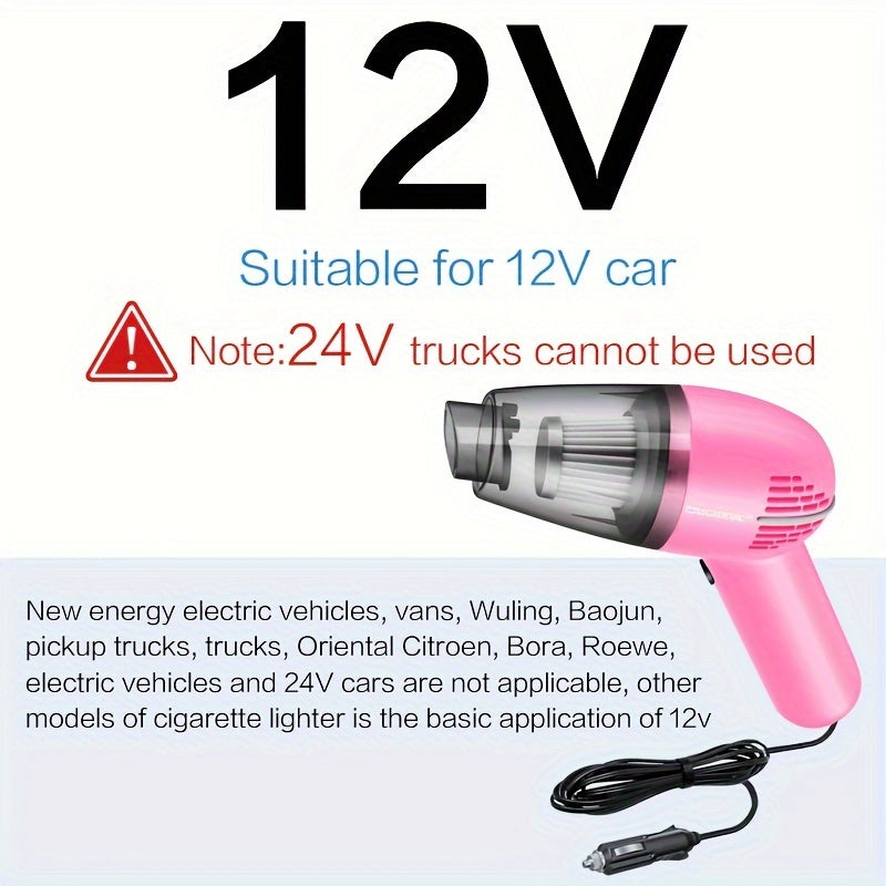 Car Vacuum Cleaner Strong Suction Super Power Dry And Wet Cleaning Cat Hair Pet Hair Multifunctional Portable Mini Handheld