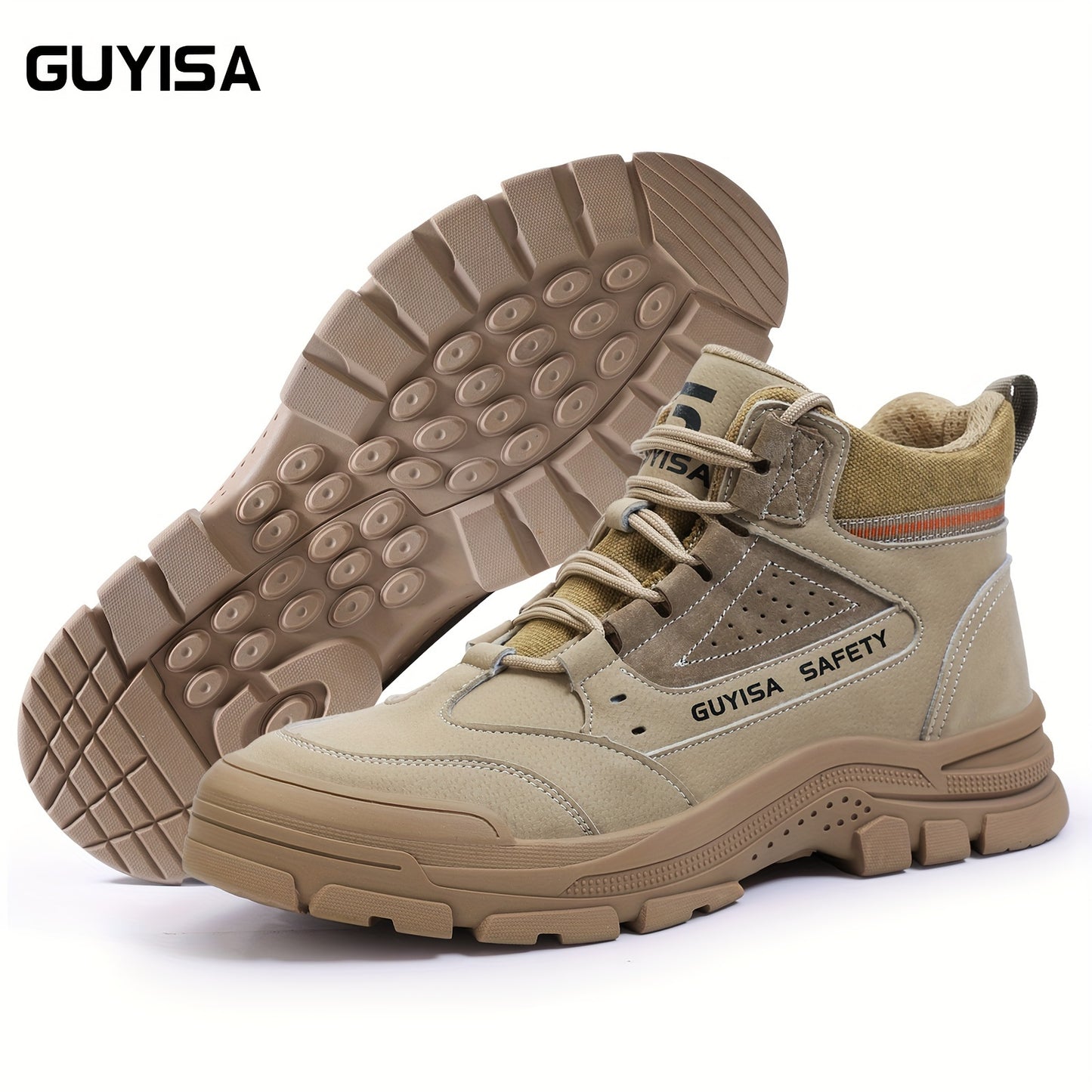 Men's Suede Work Safety Shoes, Puncture Proof Anti-skid Steel Toe Work Shoes, Industrial Construction Sneakers