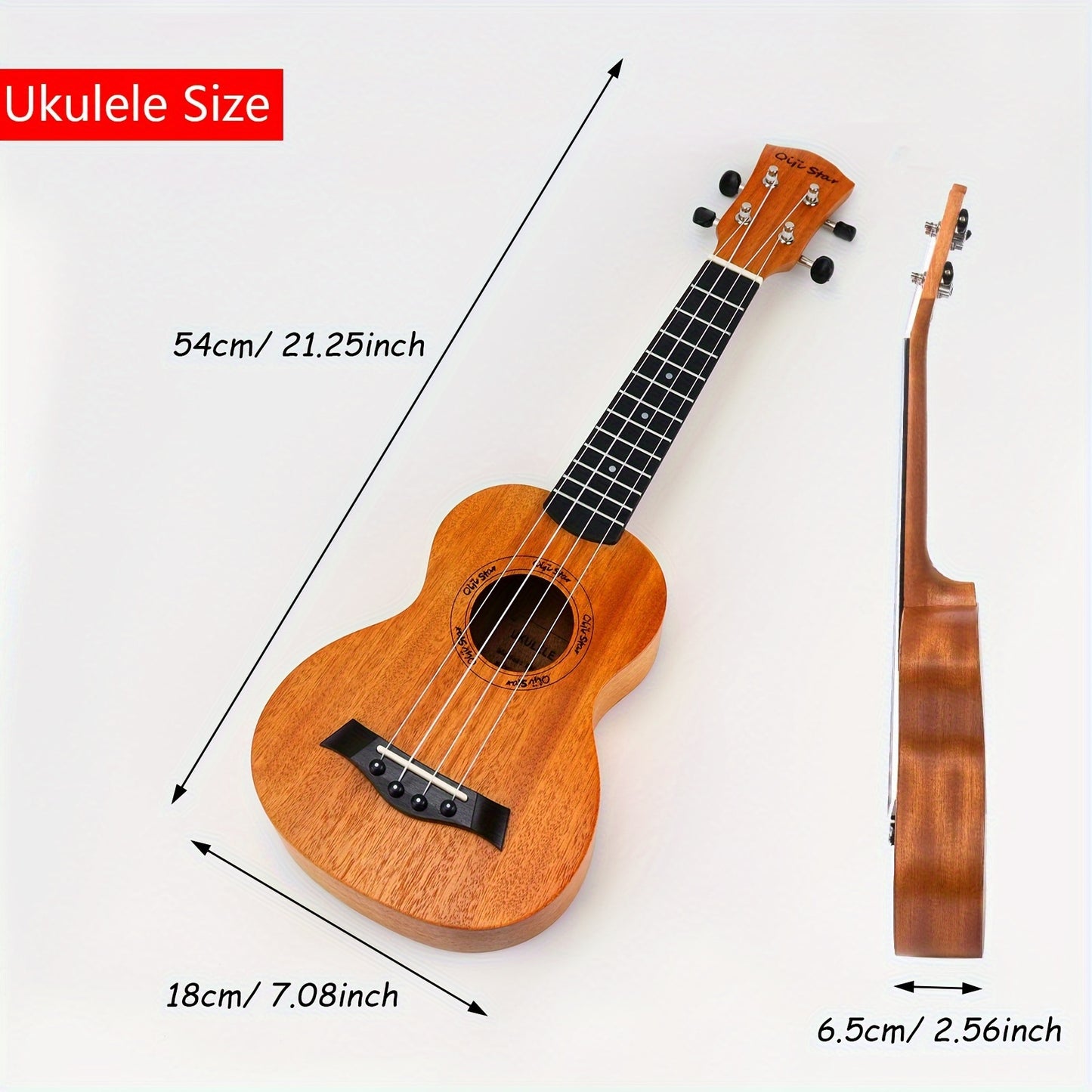 High-Quality 21-Inch Peachwood Ukulele, Natural Wood Color, With Archback Design For Enhanced Resonance. Perfect Gift For Adult Beginners And Hawaiian Style Play. Ideal Christmas Or Birthday Present.