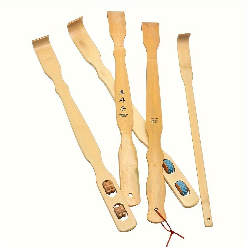 Scratcher arrière en bois 1pc, Scratcher arrière en bois avec longue poignée, Scratcher portable pour toute la famille