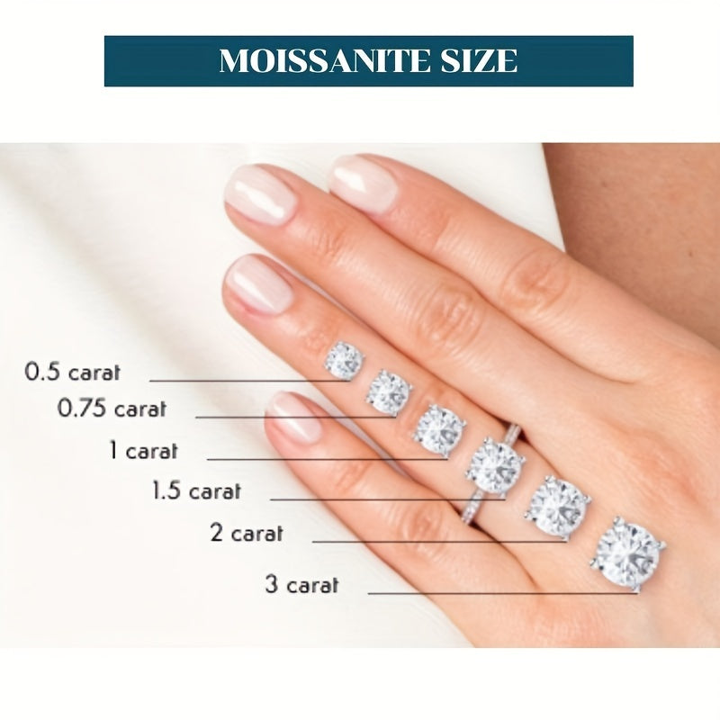 Anel de moissanite 5.48 quilates moissanite redondo brilhante corte micropave pedras laterais anel de noivado halo oculto