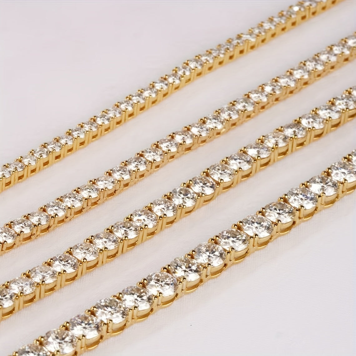 5MM ZirconiaTennis Chain For Men 18k Golden-Plated 1 Row Cubic Zirconia Hip Hop Jewelry Men Necklace