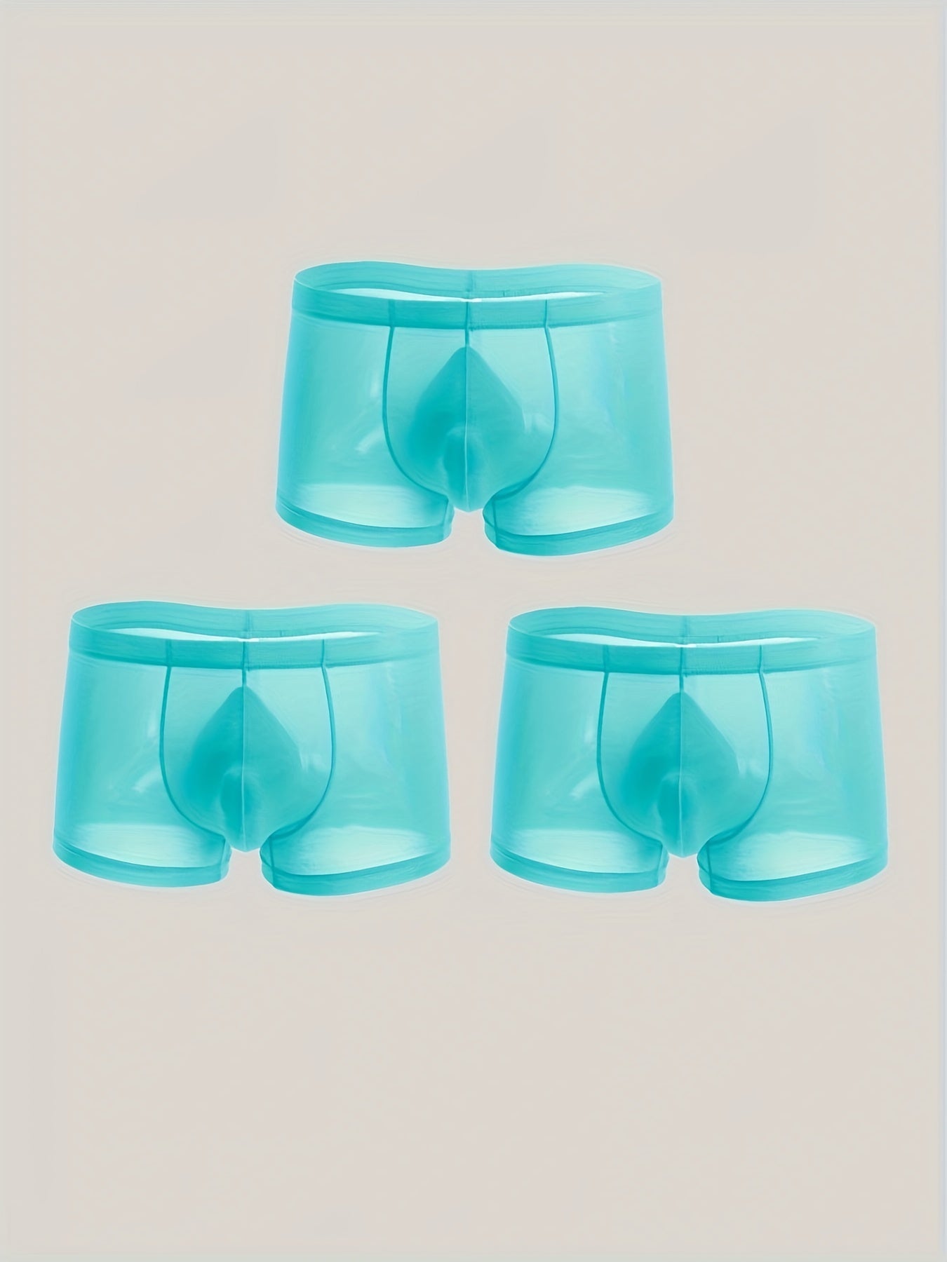 3 PACK Masculino Sexy Trendy Ice Silk Fino Respirável Confortável Cintura Baixa Cuecas Boxer Multicoloridas