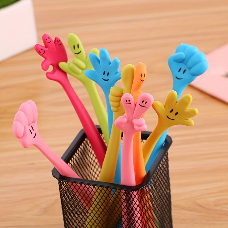 5pcs of Fun and Creative Cartoon Gesture Ballpoint Pens - Perfect for Stationery Lovers!