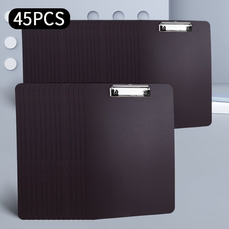 45pcs School A4 File Folder, File Clip Folder, Plastic Clip Board, Office Supplies