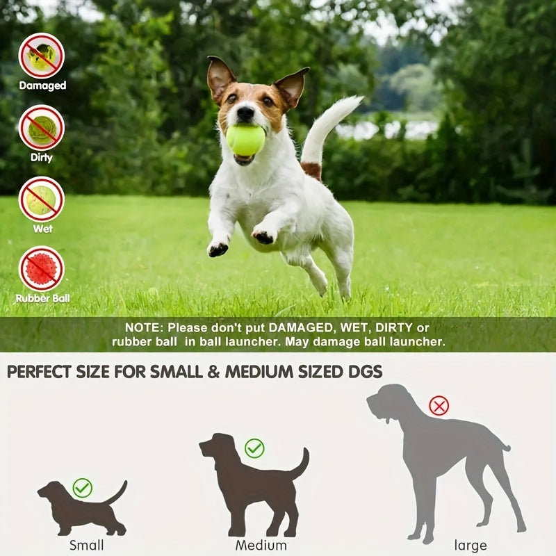 Pet Tennis Launcher Dog Toy With 6pcs Tennis Ball, Ball Throwing Pinball Machine, Throwing Ball Walking Dog Ball Throwing Machine Divine Tool Automatic Serve Machine