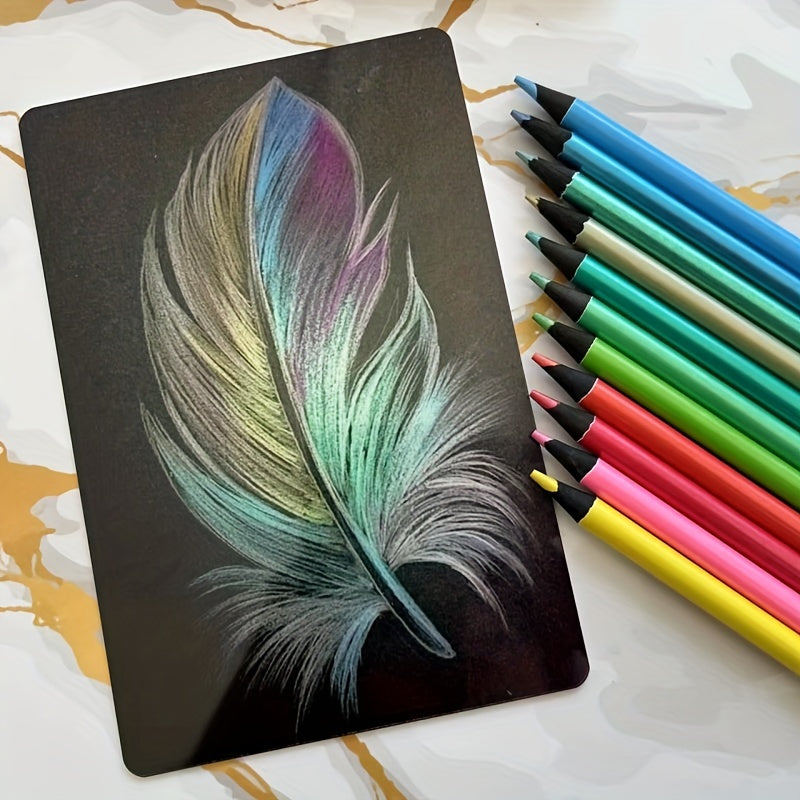 24 Vibrant Metallic Colored Pencils - Unleash Your Creativity with These Art Supplies!