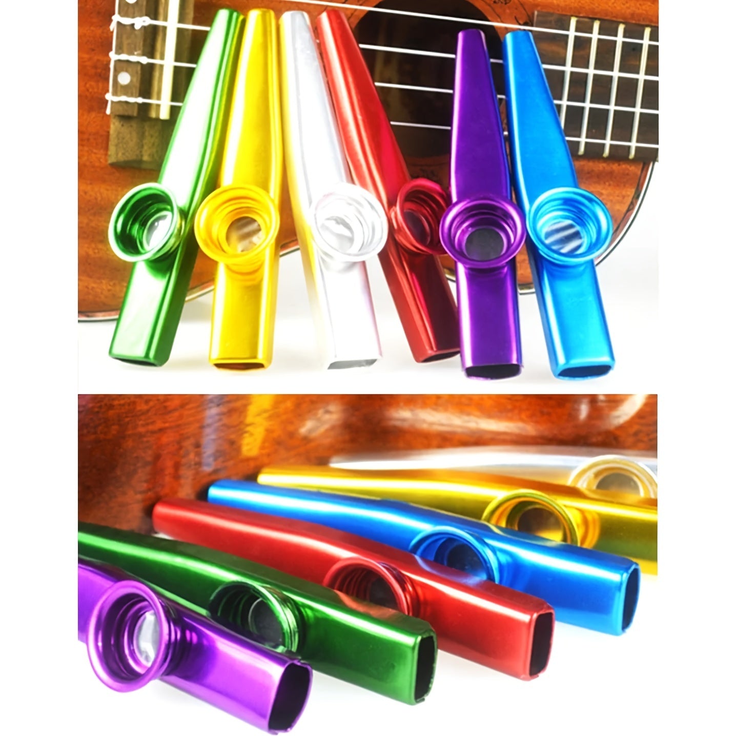 6-Color Aluminum Alloy Kazoo Set: Add Musical Accompaniment to Your Guitar, Ukulele, Violin, or Piano Keyboard!