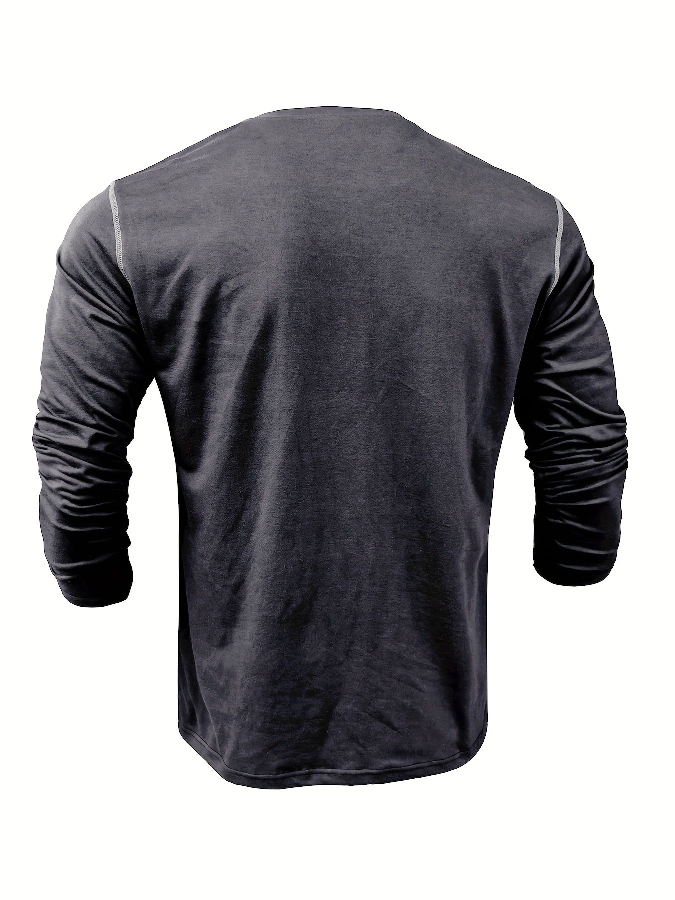 Retro Henley Shirt, Men's Casual V-Neck Pullover Long Sleeve Tshirts For Spring Fall, Men's Clothing