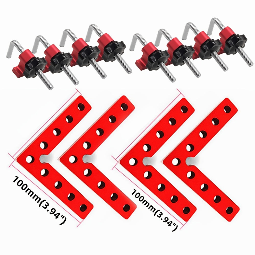 4 Packs, 90 Degree Aluminium Alloy Positioning Squares, Right Angle Clamps,  L-Shaped Corner Clamps, Woodworking Carpenter Clamps