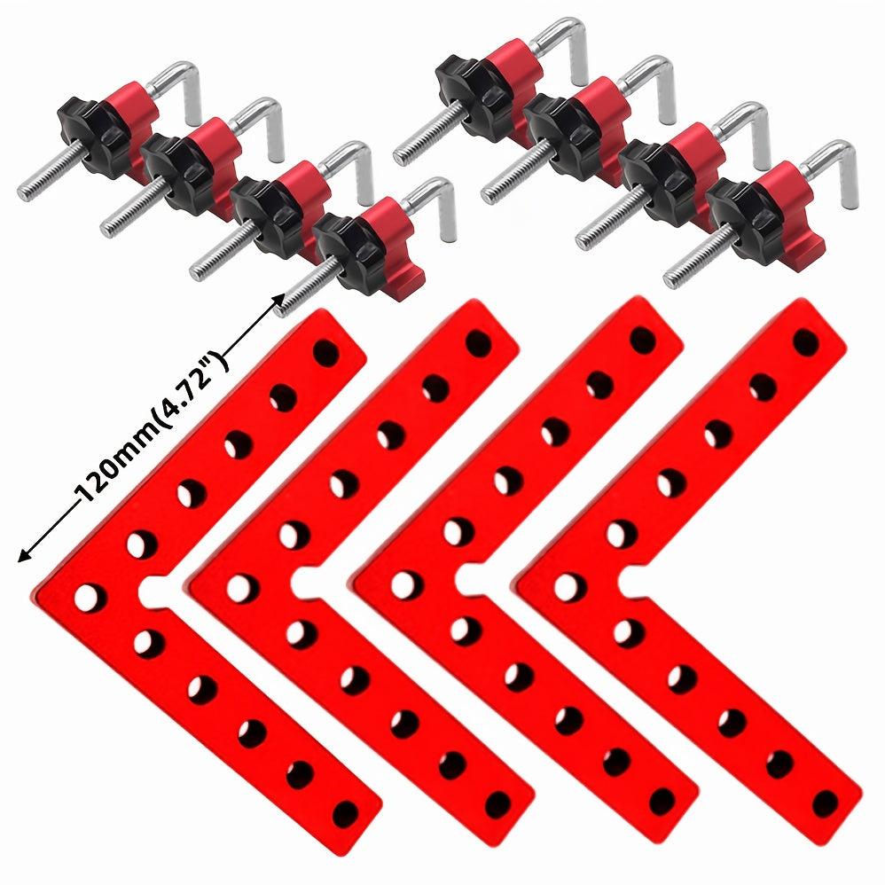 4 Packs, 90 Degree Aluminium Alloy Positioning Squares, Right Angle Clamps,  L-Shaped Corner Clamps, Woodworking Carpenter Clamps