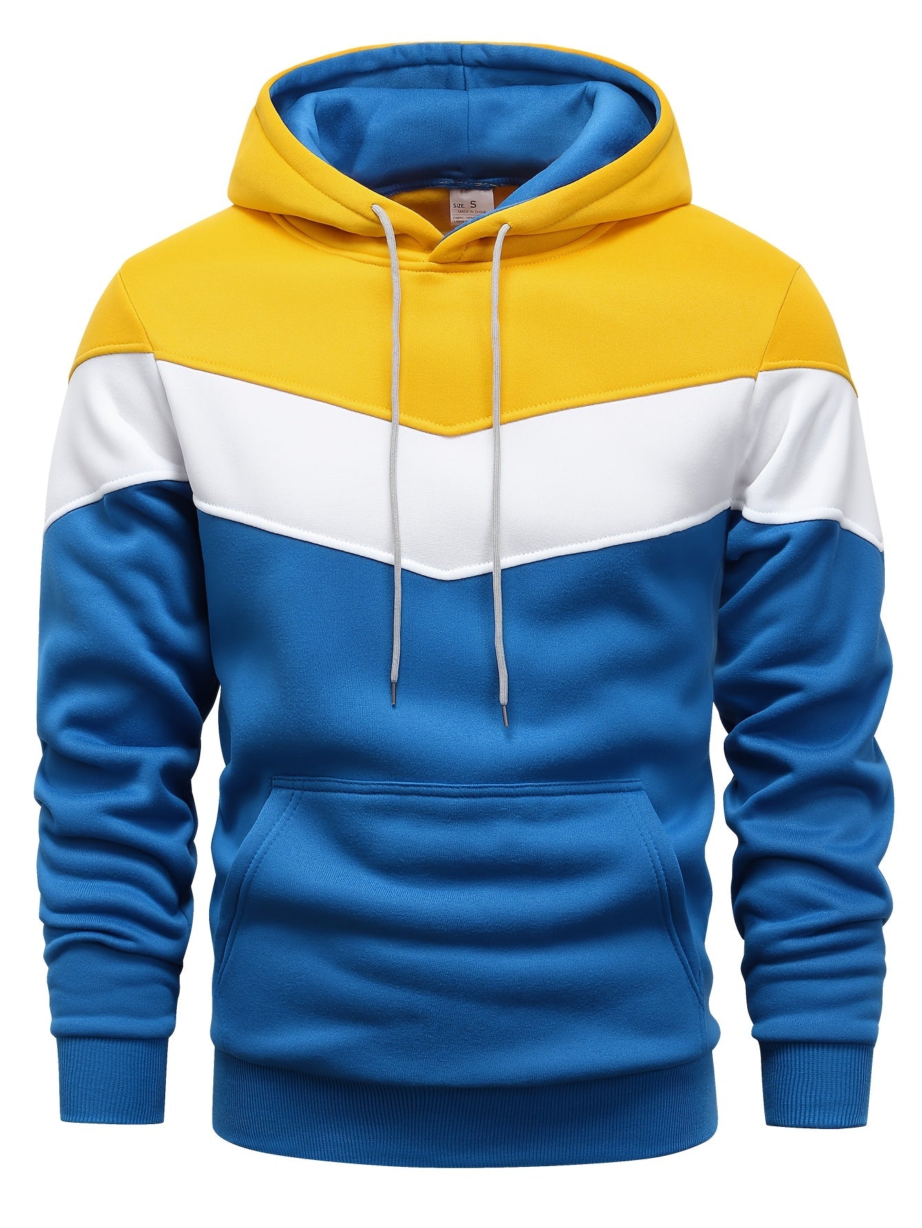 Men's Color Block Hoodie - Casual Graphic Design Pullover with Kangaroo Pocket for Winter and Fall Streetwear - Great Gift Idea