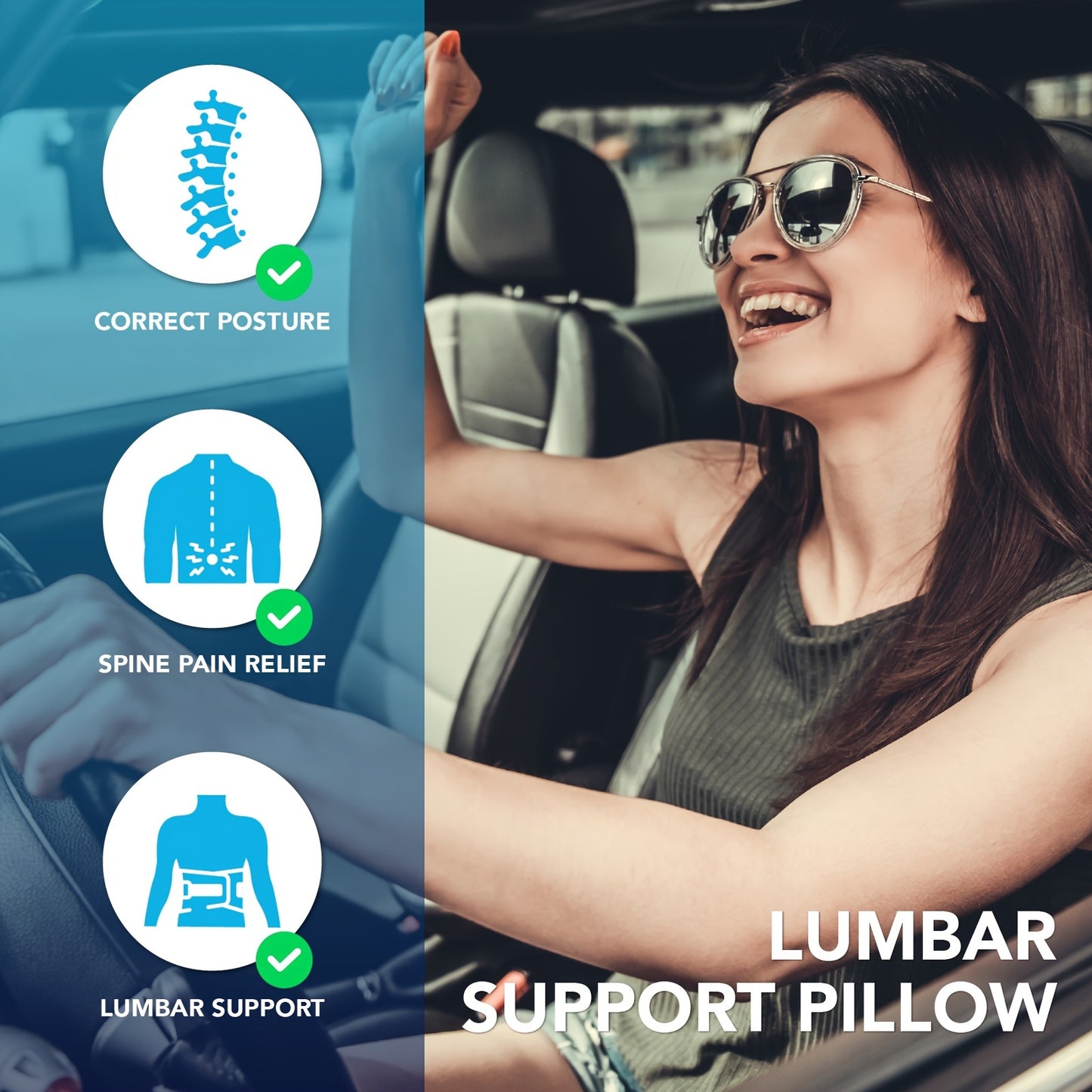 Memory Foam Car Seat Cushion: Soft And Comfortable, Improves Posture - Ideal For Drivers, Office Chairs, Wheelchairs