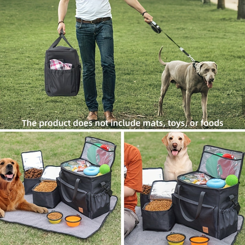 Saco de comida para cães, saco portátil de viagem para cães de grande capacidade, suprimentos para animais de estimação