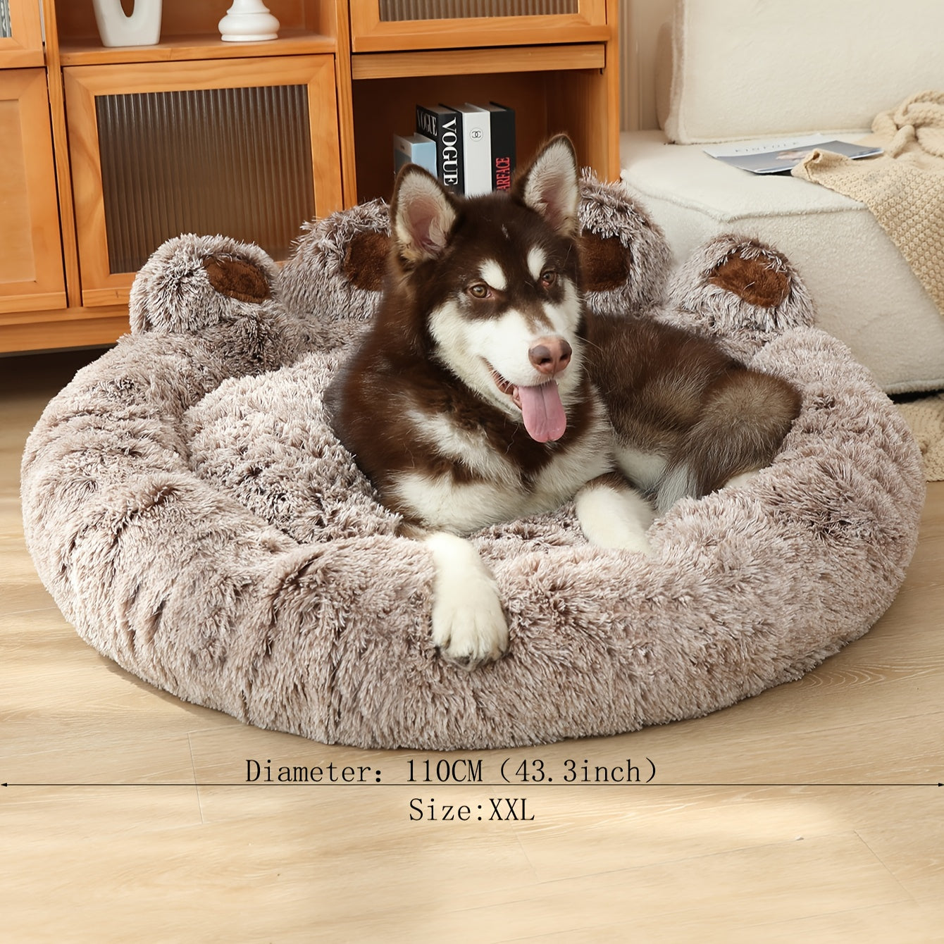 Cute Bear Paw Shape Dog Nest Comfortable Pet Sleeping Beds Dog Bed Cat Mat Soft Cushion