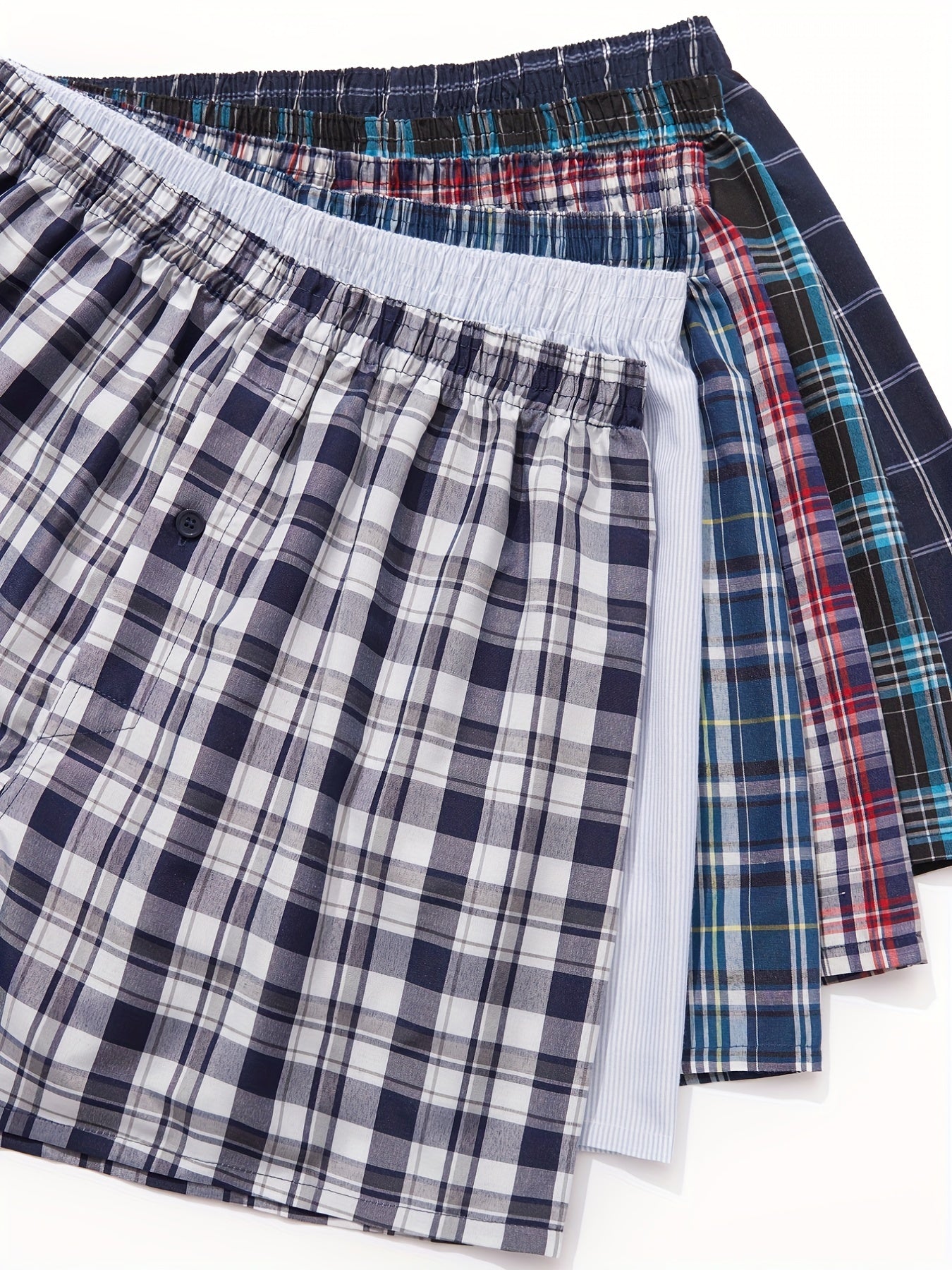 JupiterSecret 6\u002F10 Pcs Men's Woven Boxer Shorts Elastic Waistband Random Color