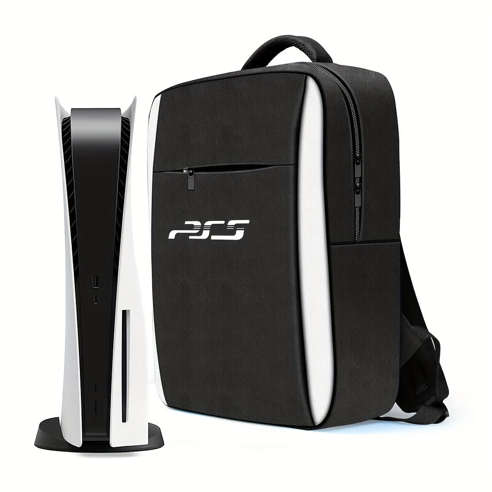 Mochila de viaje para consola PS5, accesorios, bolsa de almacenamiento de funda protectora compatible con consola Sony PlayStation 5, auriculares, discos de juego, para controlador PS5, estación de carga, regalo de Navidad para fanáticos del juego