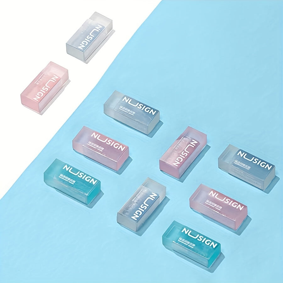 6pcs Transparent Color Less Dust Rubber Jelly Color Eraser Clear Eraser For Pencil Sketch Cleaning Stationery School