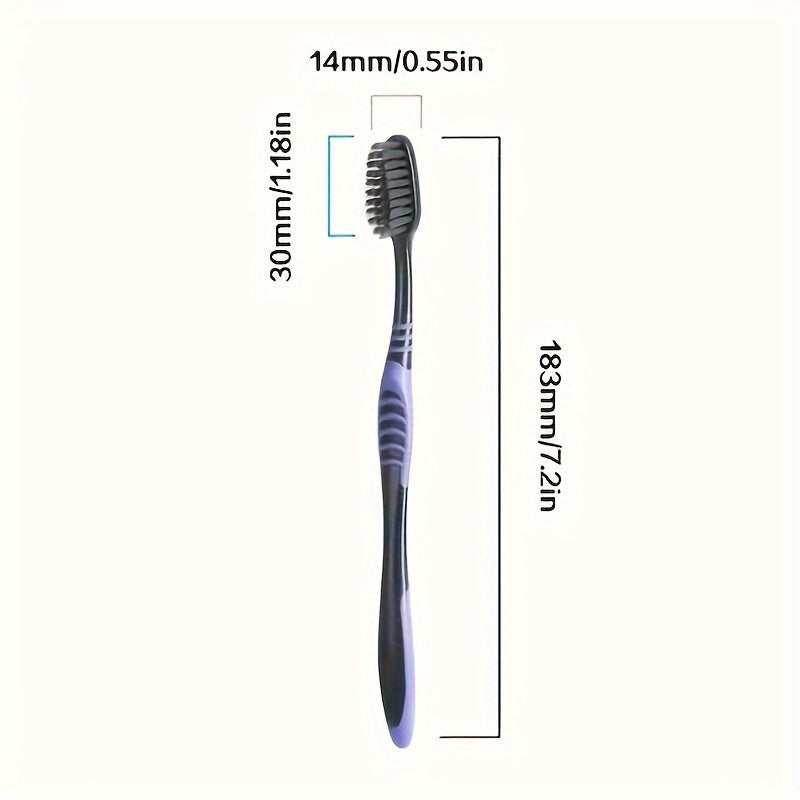 10pcs Soft Manual Toothbrushes With Soft  Charcoal Bristles For Teeth Gums,  For Deep Cleaning Oral Care At Home For Adults Daily Life .