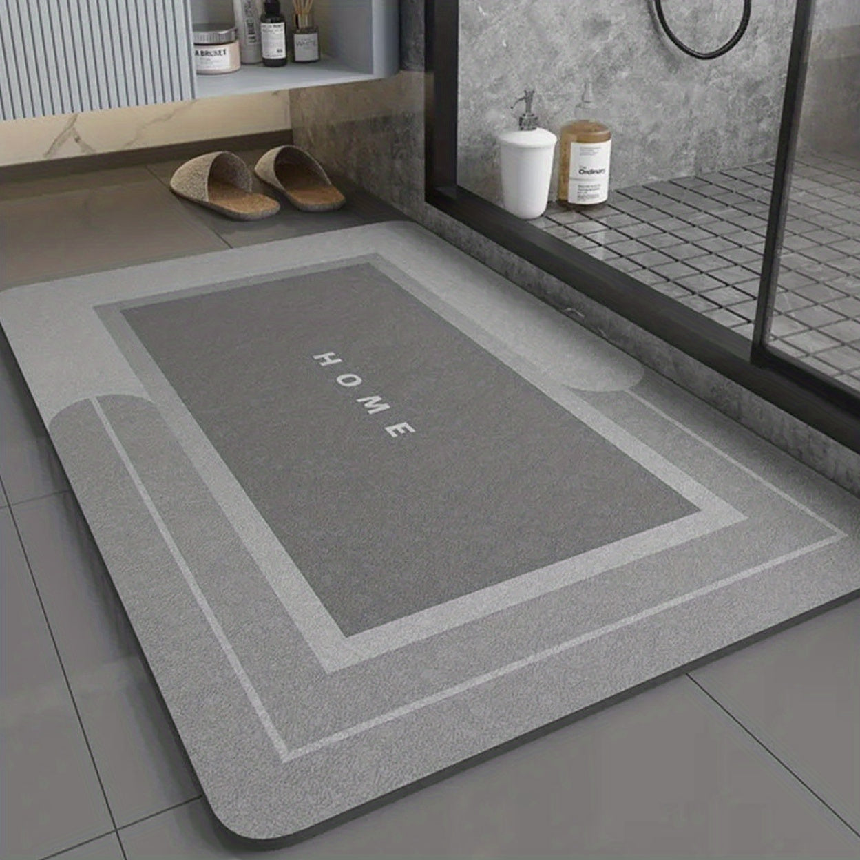 1pc Super Absorbent Floor Mat For Bathroom Non Slip, Diatomaceous Bath Mats Fast Drying Soft, Carpet Shower Tub Outdoor Doormats, Home Decor fall decor , Bathroom decorations