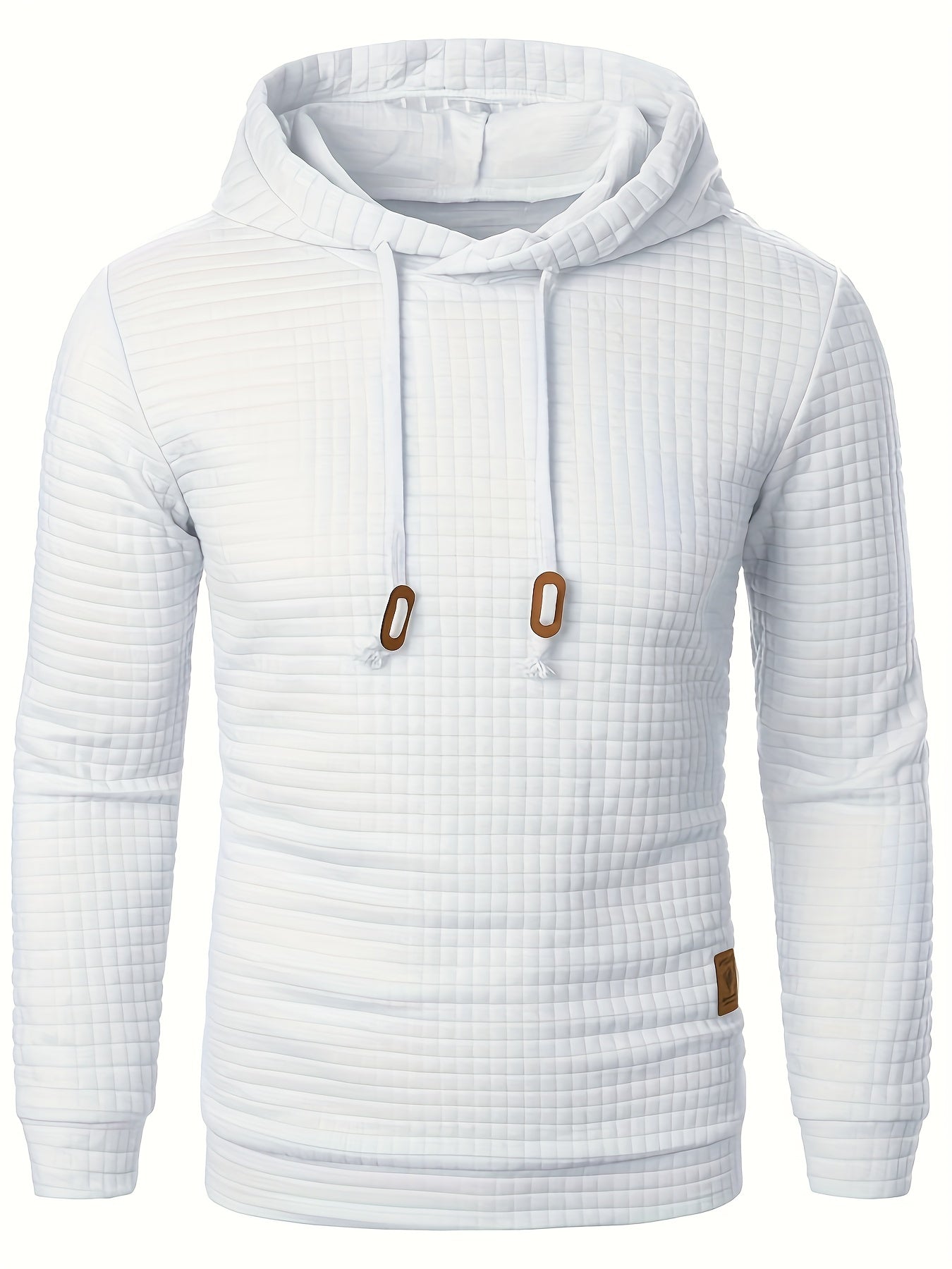 Herbst und Winter Herren lässig bequeme Waffel lang ärmel iger Hoodie, Sport-Kapuzen pullover für Herren mit Kordel zug