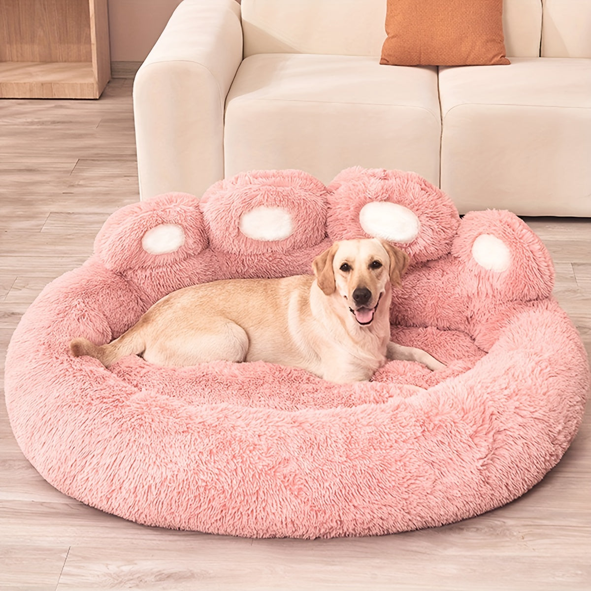 Acogedora cama para mascotas Bear Paw para perros y gatos-Solución para dormir suave y cómoda para tu amigo peludo