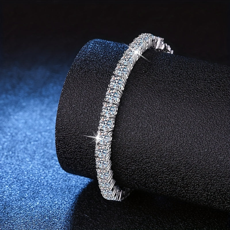 Moissan ite Tennis Armband 925 Sterling Silber Hand kette Schmuck für Hochzeit Verlobung Muttertag Geschenk