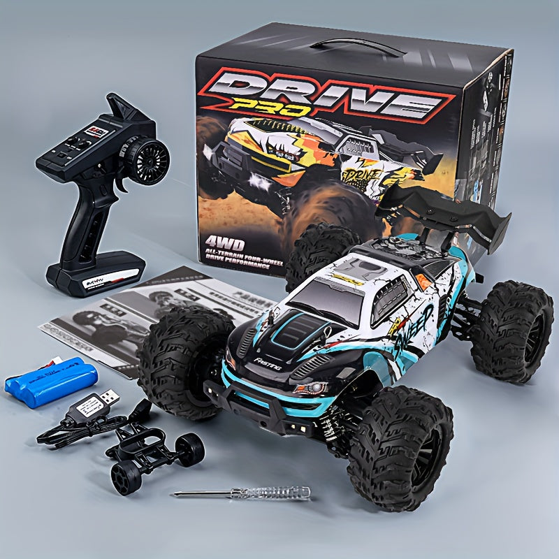 All Terrain 4WD Hochgeschwindigkeits-Offroad-Auto, entworfen mit Simulations struktur, 2,4-G-Volle-Proportion-Synchronik-Fernbedienungssystem, vollwertiger Drossel klapperei, LED-Scheinwerfer, Weihnachts geschenke