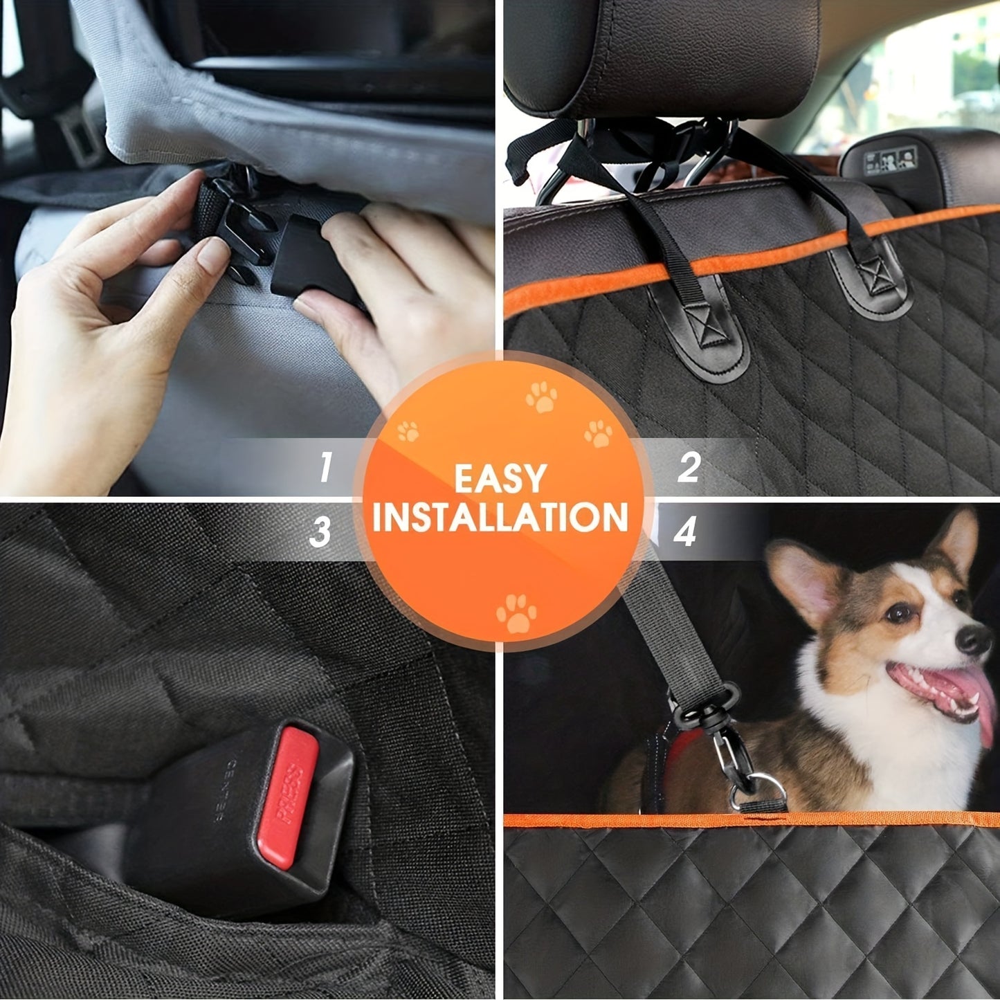 Ideal Car Seat Cover, Upgrade Your Car Seats With This Waterproof, Scratch-Resistant Dog Hammock Cover!