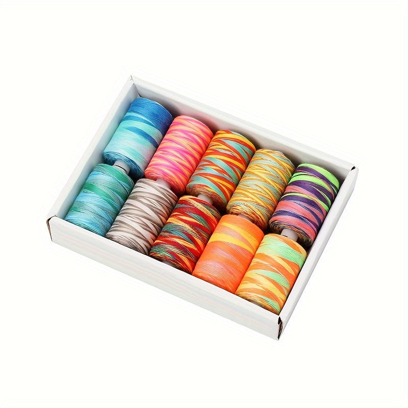 10pcs 1000Yards 402 Polyester Thread Sewing&Quilting Hand Stitch Section-Dyed Rainbow Sewing Thread For Needlework & Machine