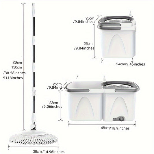 1 Set, Household Spin Mop And Bucket With Wringer Set, Household Rotating Floor Mop, Hands-free Wash Mop, Dust Removal Mop, Dry And Wet Use, Perfect For Home, Kitchen, Bathroom Floor, Cleaning Supplies, Cleaning Tool