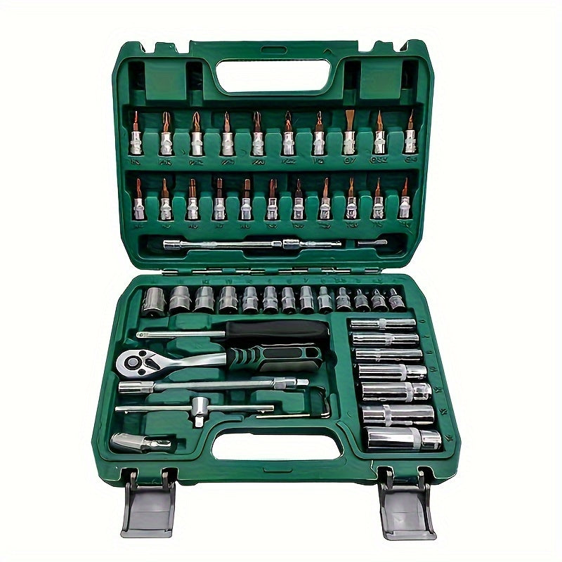 53pcs\u002F Set Home Repair Kit Tools, Repair Outdoor Machine, Repair Quick Ratchet, Wrench And Furniture Repair Multi-tool