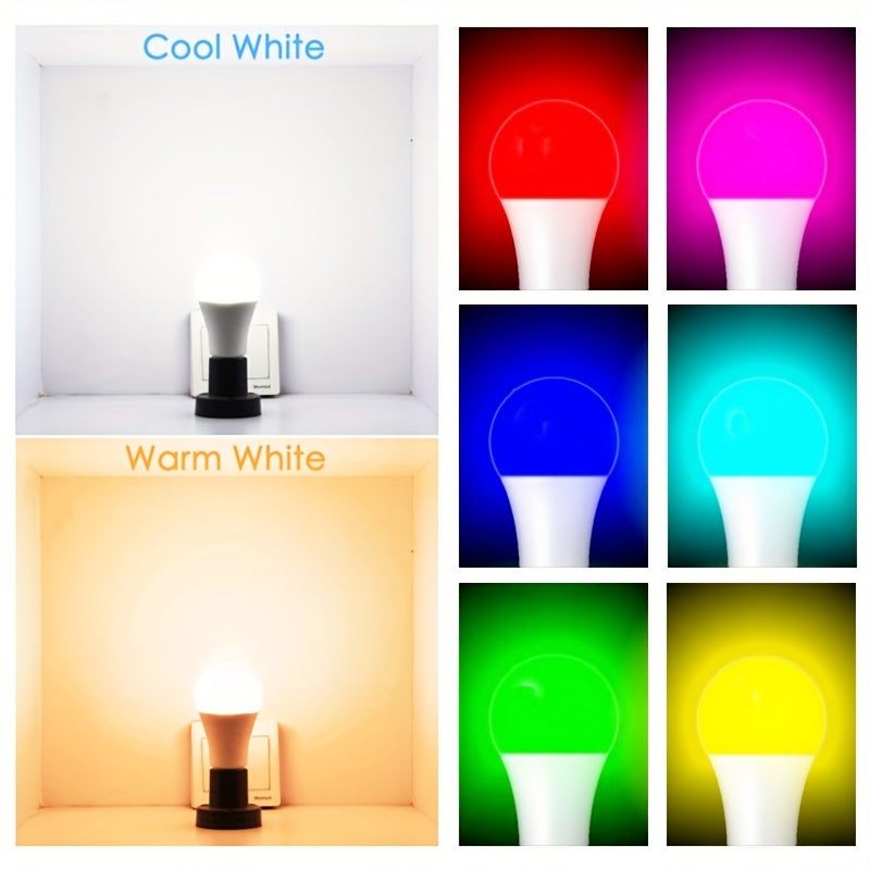 Smart LED Bulbs Work With Alexa, Google Home, Support Voice And Remote Control Music Sync Color Changing Lights Timer Scheduler Smart Home Device