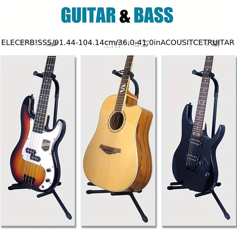 Robust Guitar Holder, Foldable And Adjustable Guitar Stand