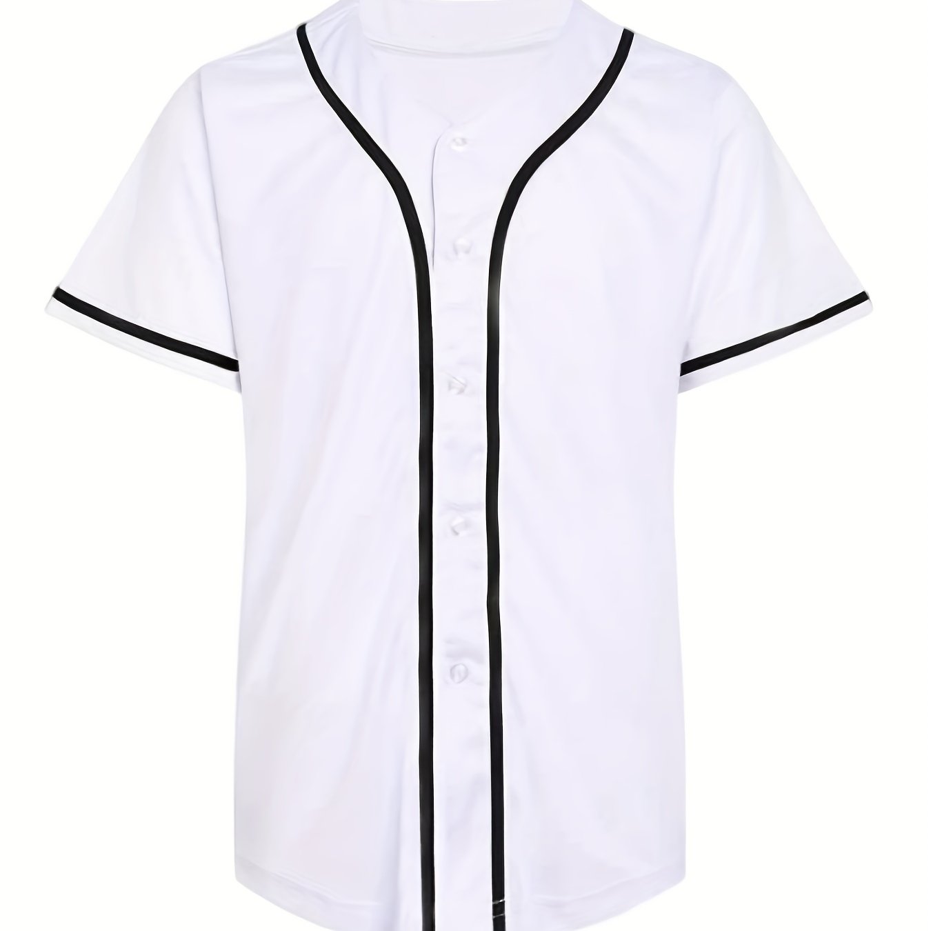 Camiseta de manga corta de béisbol sólido para hombres de talla grande, camiseta con cuello en V de verano de moda para deportes de béisbol, ropa versátil para hombres